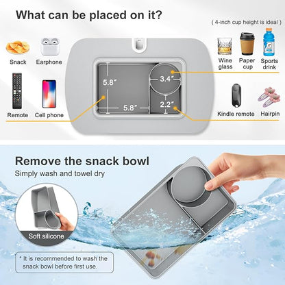 Tablet Stand Pillow with Snack Bowl, iPad Lap Holder - Image 2