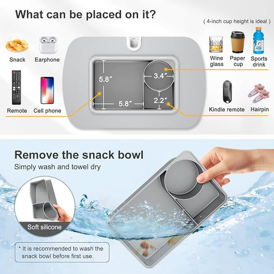 Tablet Stand Pillow with Snack Bowl, iPad Lap Holder - Image 2