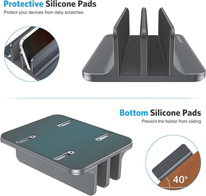OMOTON Vertical Laptop Stand, Double Desktop Stand Holder - Image 6