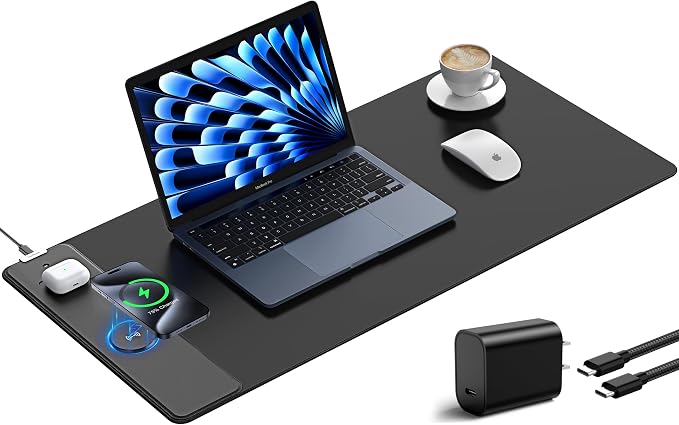 TopMade Wireless Charging Mouse Pad, Gaming Mousepad Home Office Large Desk Pad by TopmadeProduct-Ordernow