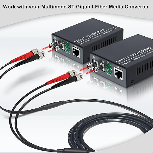 330ft / 100m Outdoor Armored OD-5mm OM1 ST to ST Fiber Cable, ST-ST Fiber Optic - Image 4