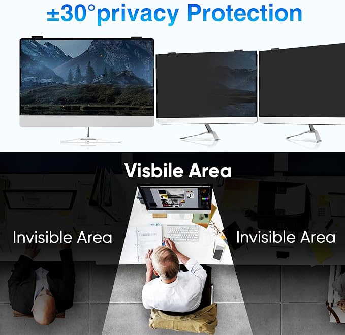 Magnetic 23.8 Inch Computer Screen Privacy Shield, Privacy Screen Filter - Image 4