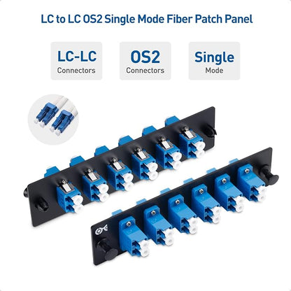 Cable Matters 12 Fibers LC to LC OS2 Single Mode Fiber Patch Panel - Image 3