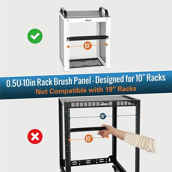 Tecmojo 2 Pack 0.5U Cable Management Brush Panel - Image 2