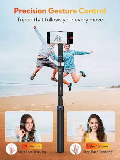 70” Auto Face Tracking Tripod, Extendable 360° Rotation Phone Tripod - Image 2