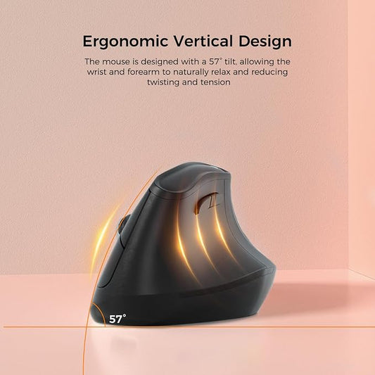 57° Ergonomic Wireless Tower Mouse, Vertical Quiet Ergo Mouse, 5 Buttons - Image 2