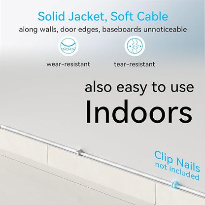 Cat6a Ethernet Cable Slim 300ft Outdoor&Indoor, 28AWG Pure Copper Cat6 Internet - Image 3