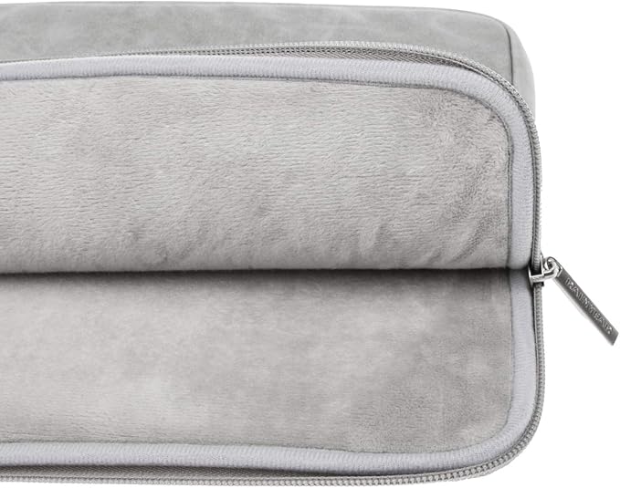 RAINYEAR 15.6 Inch Laptop Sleeve Protective Case PU Suede Leather Zipper Padded - Image 6