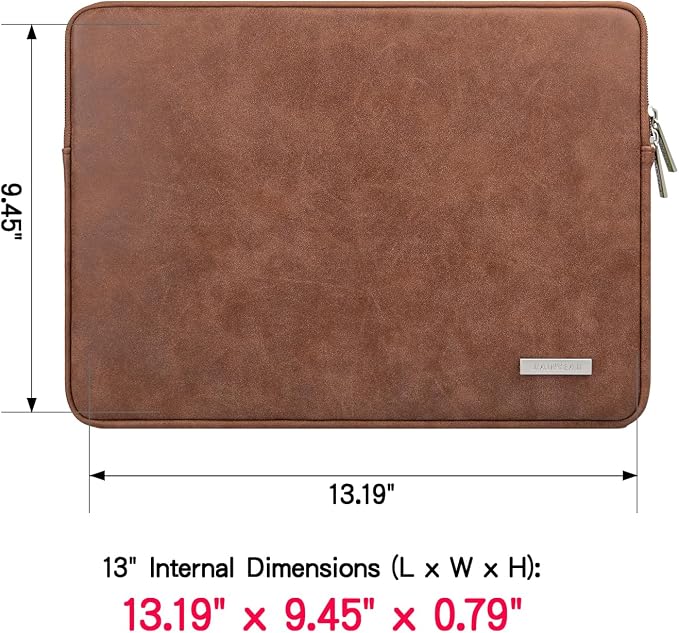 RAINYEAR 13 Inch Laptop Sleeve PU Suede Leather Case Protective Cover Water - Image 3