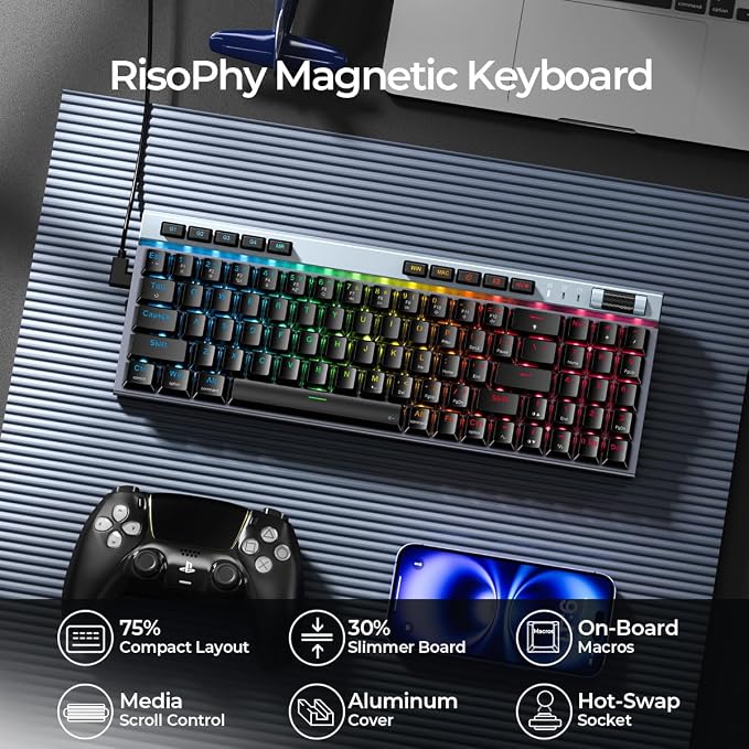 RGB Mechanical GamingKeyboard, 78 Keys Hot-Swap Mechanical Keyboard - Image 2