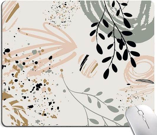 Mouse Pad with Abstract Art Design, Square Waterproof Non-Slip Rubber Base by SANWUMIAN