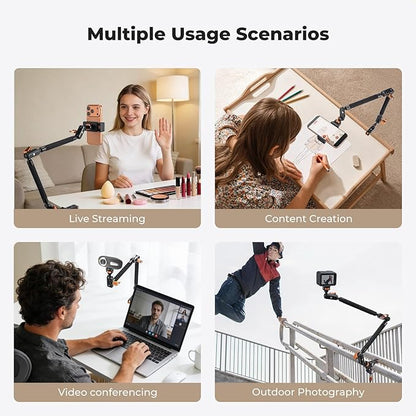 K&F CONCEPT 22" Magic Arm Clamp Kit, Overhead Desk Camera Mount, Long - Image 6