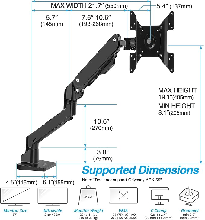 AVLT Single Monitor Arm Desk Mount - Image 4