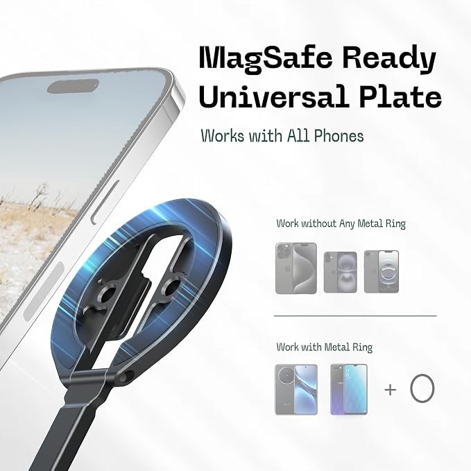 FANAUE MS-06 Magnetic Cold Shoe Mount | 360° Rotatable & Foldable | Aluminum - Image 5