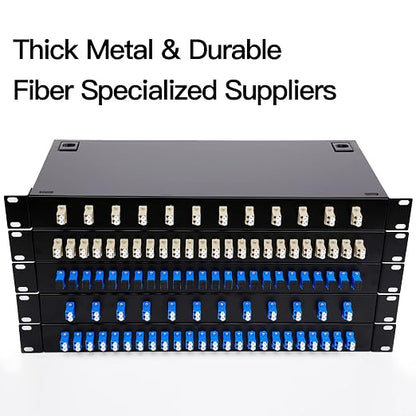 24 Duplex 48 Port LC-OM3 Multimode Fiber Enclosure Rack Mount Fiber Box LC-UPC - Image 8
