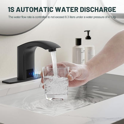 Touchless Bathroom Sink Faucets, Matte Black - Image 4