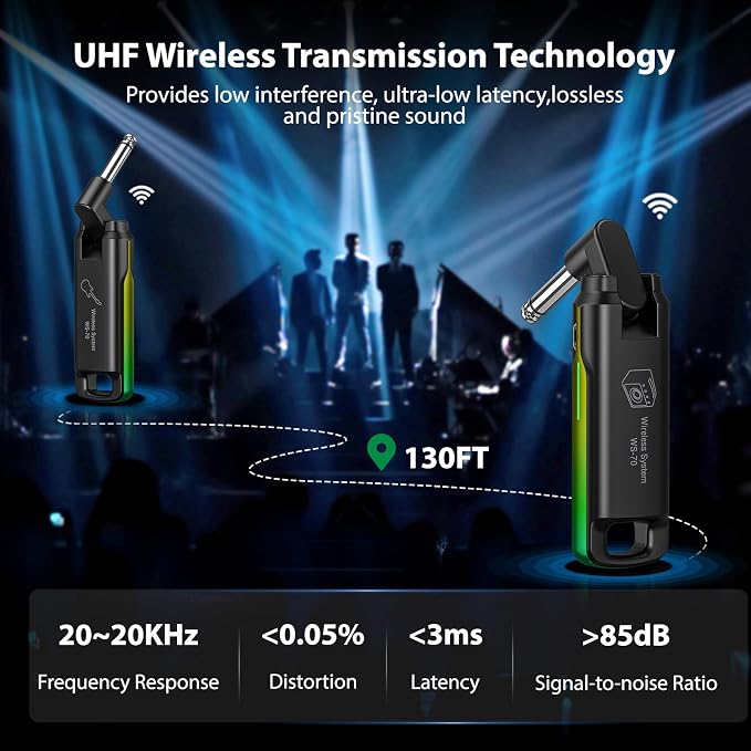 LEKATO Wireless Guitar System UHF Wireless Guitar Transmitter Receiver - Image 2