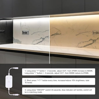 4pack 7inch Dimmable LED Kitchen Light Kit, 2700-6000K Smart Closet Cabinet - Image 7