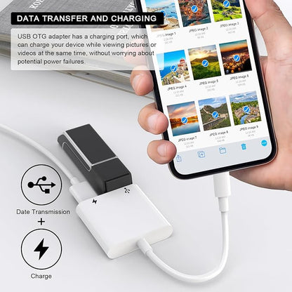 Lightning to USB OTG Adapter for iPhone 14, USB3.0 Camera Adapter - Image 3