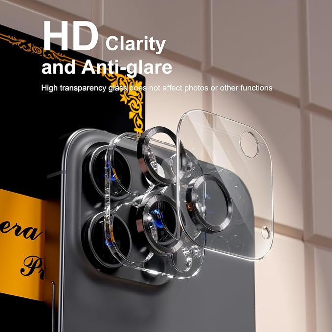 beuxece for 6 Pack iPhone 16 Pro/iPhone 16 Pro Max Camera Lens Protector 9H - Image 7