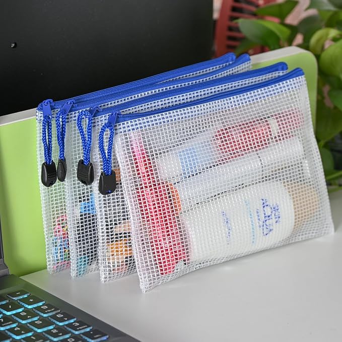 AUSTARK 20Pcs Board Games Storage Bags, PVC Mesh Zipper Pouches, Zippered File - Image 5