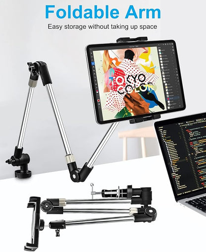 Tablet Holder for Desk Clamp 360° Phone iPad Mount, Aluminum Flexible Webcam - Image 3