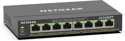 NETGEAR 8 Port PoE Gigabit Ethernet Easy Smart Managed Essentials Switch - by NETGEAR