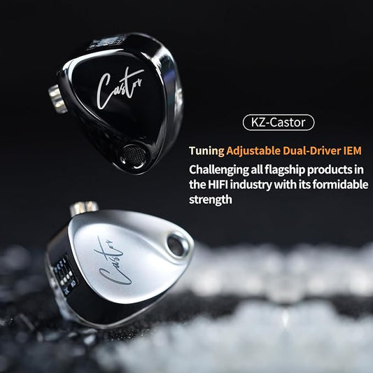 KZ Castor in Ear Monitors Headphones Bass Wired Earphones 2 Dynamic High-end - Image 2