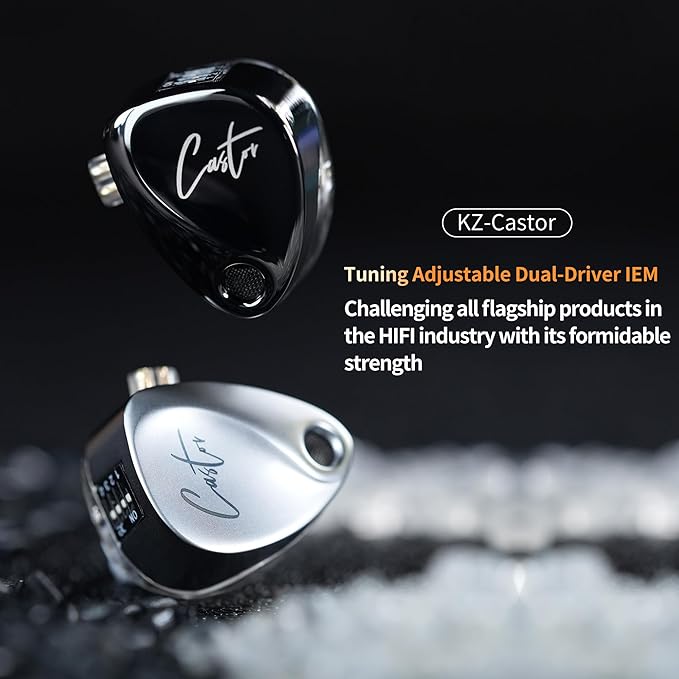 KZ Castor in Ear HiFi Earphone 2DD Dynamic High-end Tunable IEM Earphones in - Image 2