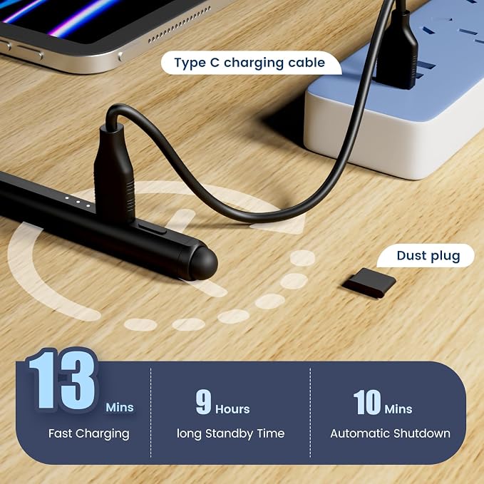 Stylus Pen for iPad, Dual-Tip 13 mins Fast Charge Pencil for Apple, Palm - Image 6