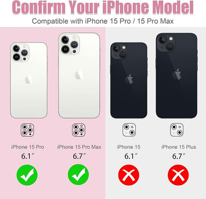 AGVEE 3+3 6 Pack for iPhone 15 Pro 6.1" / 15 Pro Max 6.7" Camera Lens Cover - Image 2