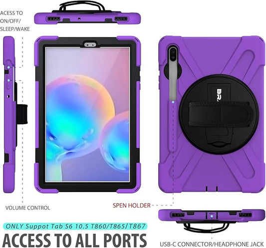 BRAECN Case for Galaxy Tab S6 10.5 2019, Hybrid Heavy Duty Shockproof Case - Image 2