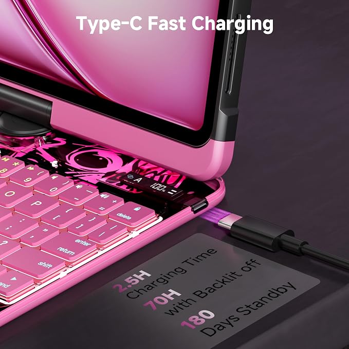 Keyboard Case for 12.9 inch iPad Pro 6/5/4/3rd Gen & 13 inch iPad Air Wireless - Image 6