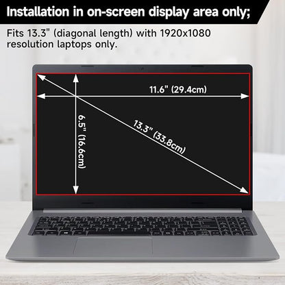 13.3 Inch 1920x1080P Laptop Privacy Screen Filter, Anti Blue Light Glare & Anti - Image 6
