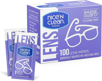 Nice 'n Clean SmudgeGuard Lens Cleaning Wipes | Pre-Moistened Individually by nicencleanwipes