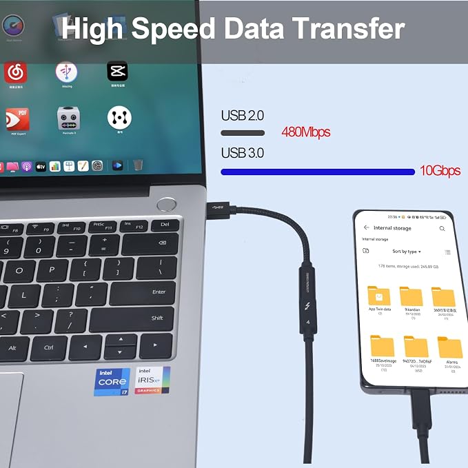 USB to USB C Adapter, Transfer up to 10Gbps, USB to Type C Charger Cable Adapter - Image 3