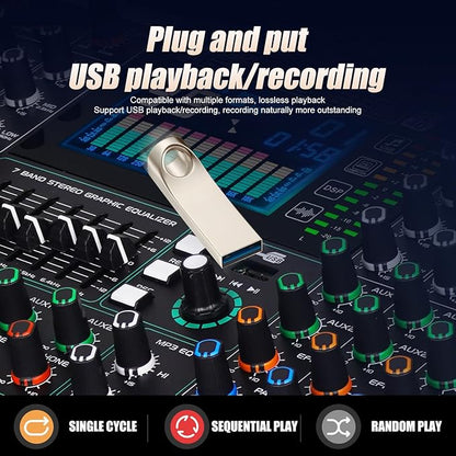 GF12 Multifunction 12 Channel Audio Mixer Stage Performance Mixer Isolated - Image 6