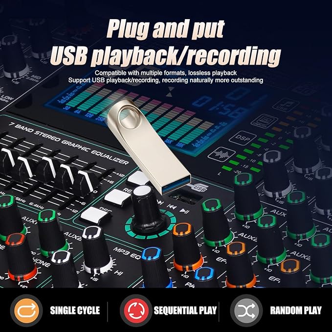 GF8 Pro Multi-Function 8-Channel Bluetooth DJ Sound Console - Image 6