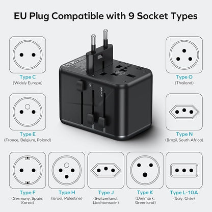 MOMAX Universal Travel Adapter, 170W GaN International Power Adapter, 2 USB-C 2 - Image 6