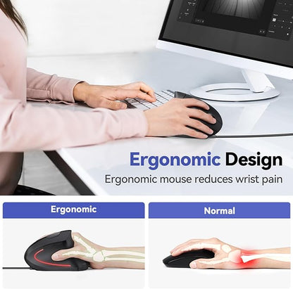 TECKNET Wired Mouse, 6400 DPI Ergonomic Mouse 6 Buttons Silent Mice 4 - Image 4
