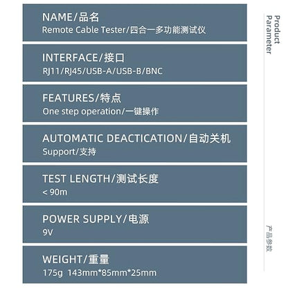 Multifunctiona Network Cable Tester 4in1 Remote USB BNC Rj11 Rj45 LAN Phone - Image 4