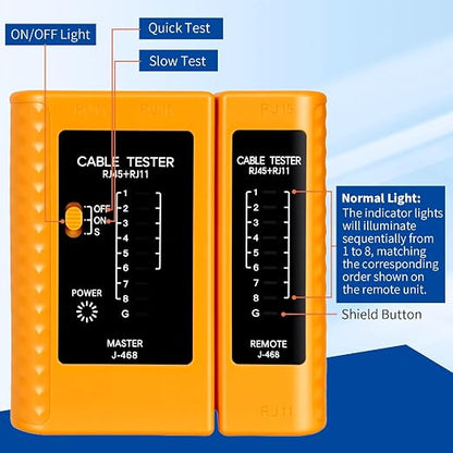 Network Cable Tester for RJ11/RJ12/RJ45, LAN Ethernet Tester for Cat5 Cat5e - Image 2
