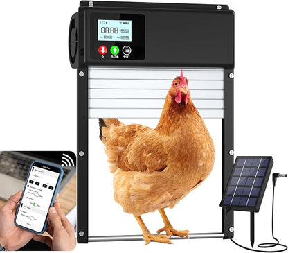 Automatic Chicken Coop Door Solar Powered, WiFi Automatic Chicken Door APP by WININMETA