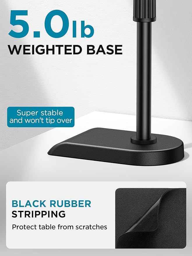 InnoGear Adjustable Desk Microphone Stand, Weighted Base - Image 3