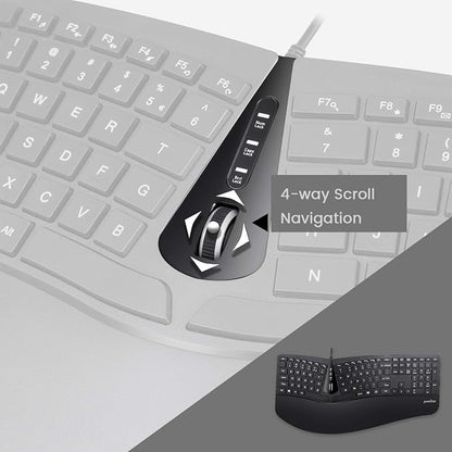 Perixx Periduo-505, Wired USB Ergonomic Split Keyboard and Vertical Mouse Combo - Image 4