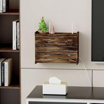 Wooden WiFi Router Storage Box Hider Shelf, Decorative Projector Box Hider Rack - Image 6