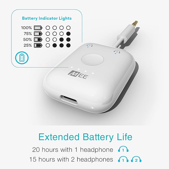 MEE audio Connect Air in-Flight Bluetooth Wireless Audio Transmitter, - Image 6