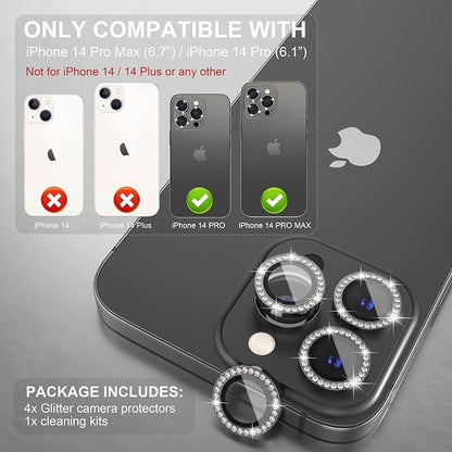Choiche [3+1 for iPhone 14 Pro/iPhone 14 Pro Max Camera Lens Protector Bling - Image 2