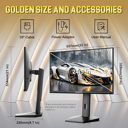 SANSUI 24.5 Inch Gaming Monitor 300Hz, QHD 2560×1440 Computer Monitor, 1ms Fast - Image 9