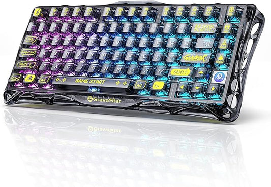 GravaStar Mercury K1 Lite 75% Gaming Keyboard, 2.4GHz/BT/Wired Tri-Mode by GravaStar